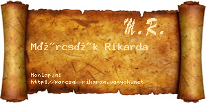 Márcsák Rikarda névjegykártya